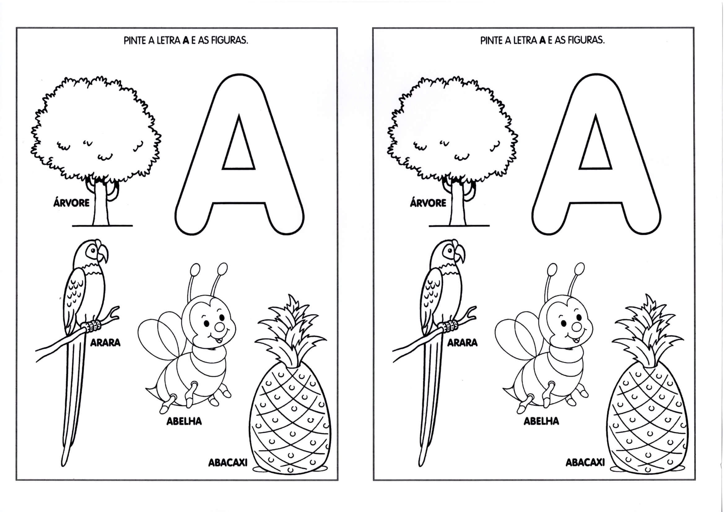 vogal a cursiva maiúscula para colorir