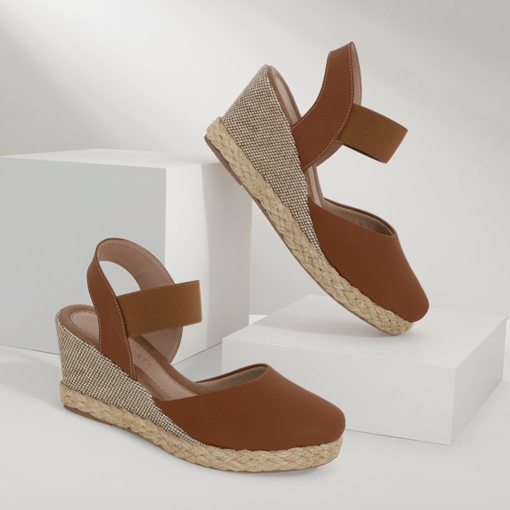 espadrille salto baixo/médio