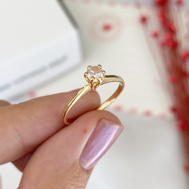 anel de noivado ouro amarelo