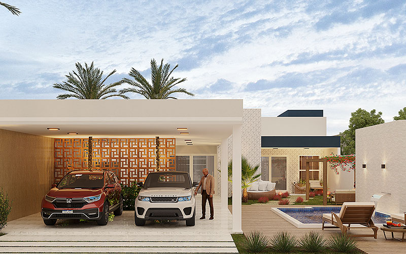 projetos de casas com espaço gourmet frontal