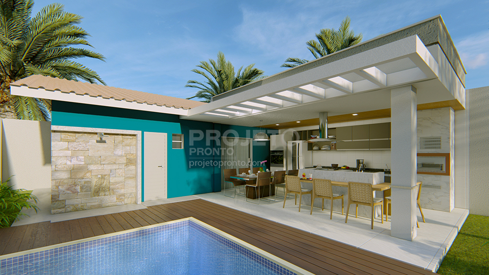 projetos de casas com espaço gourmet frontal