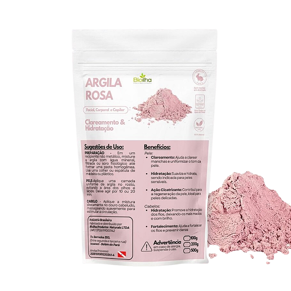 máscara de argila rosa caseira