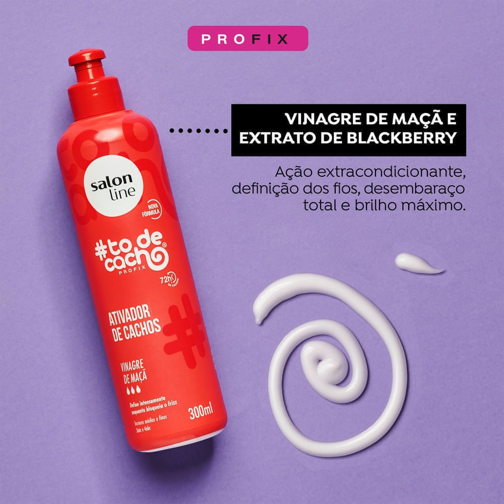 ativador de cachos salon line vinagre de maçã como usar