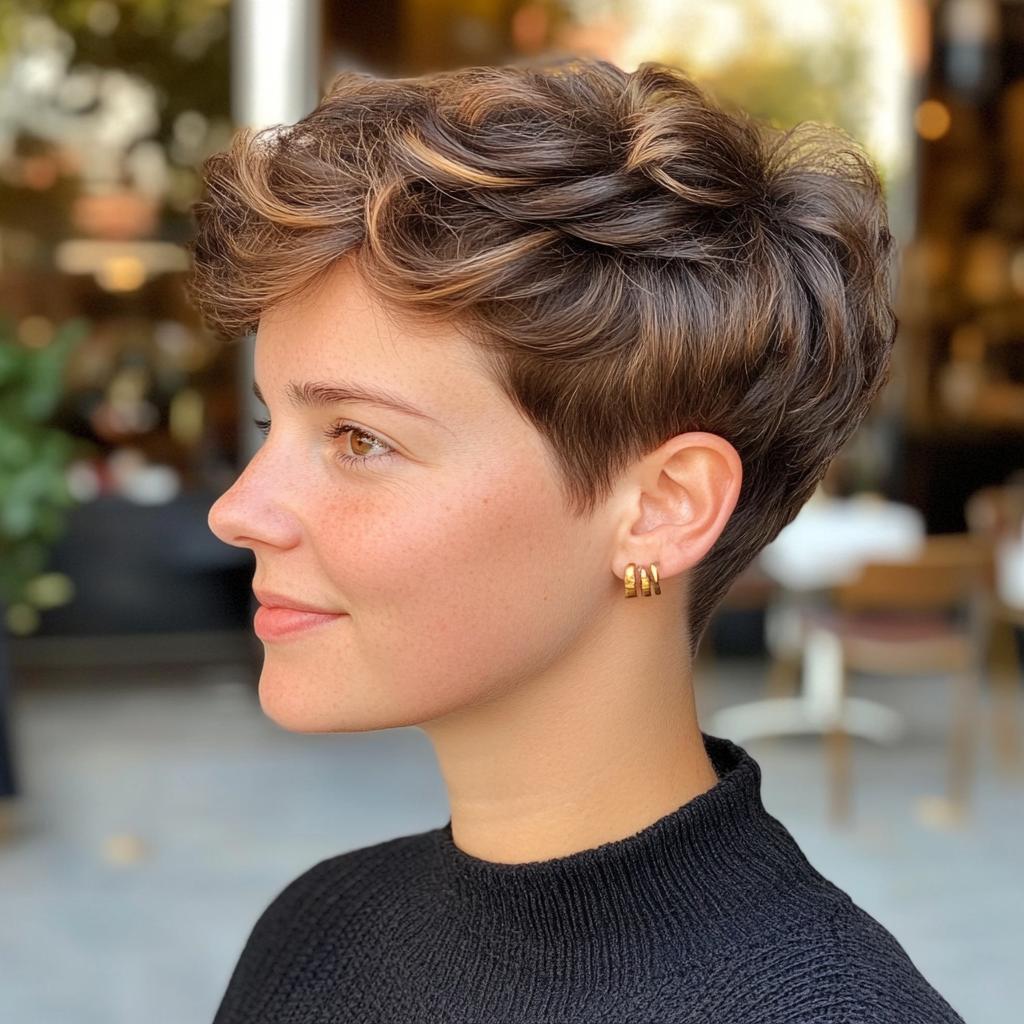 balayage para rosto redondo cabelo curto
