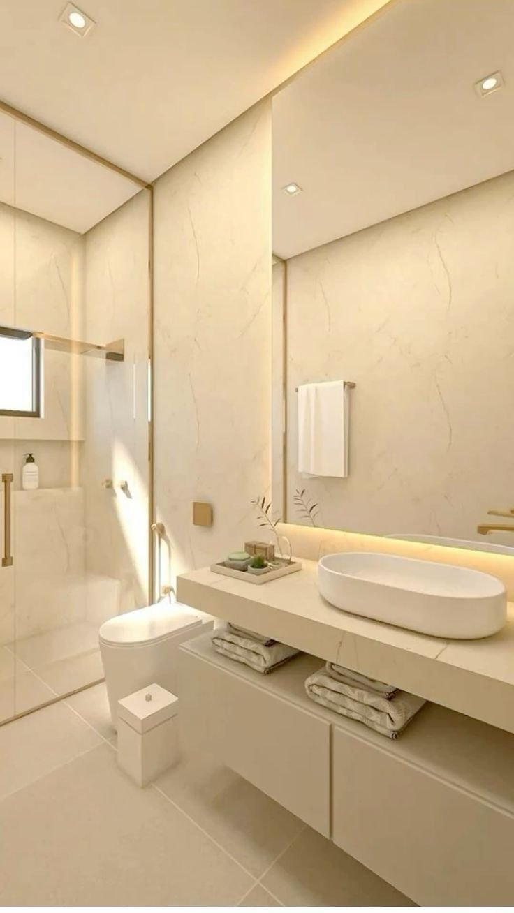 banheiro com detalhes em dourado 9