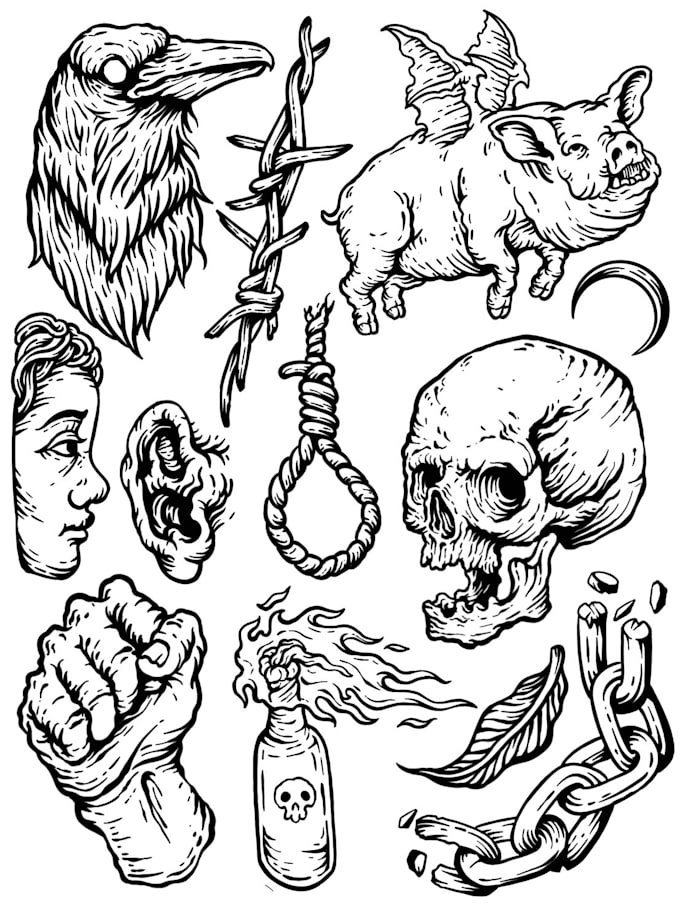 tatuagem feminina preta