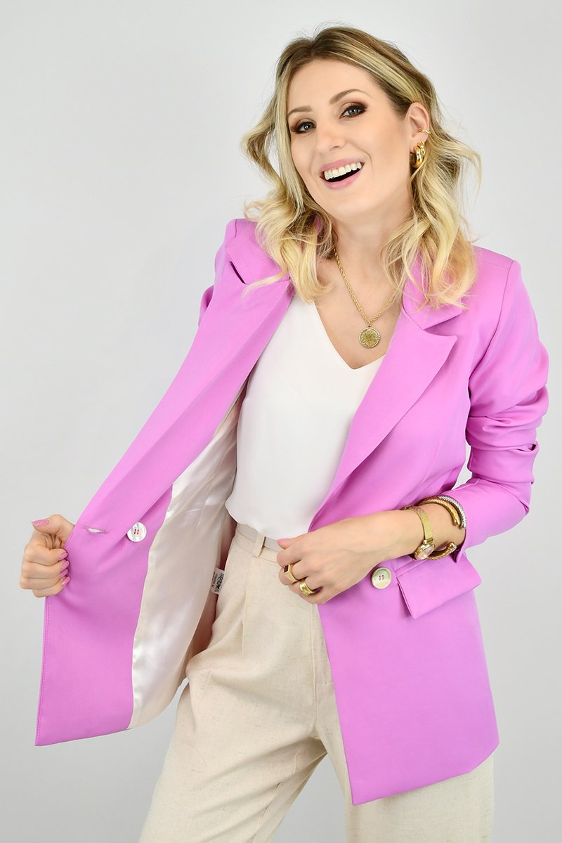 blazer colorido cropped