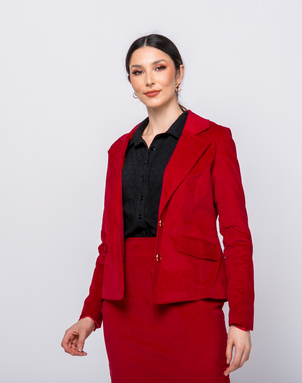 blazer de veludo cotelê feminino