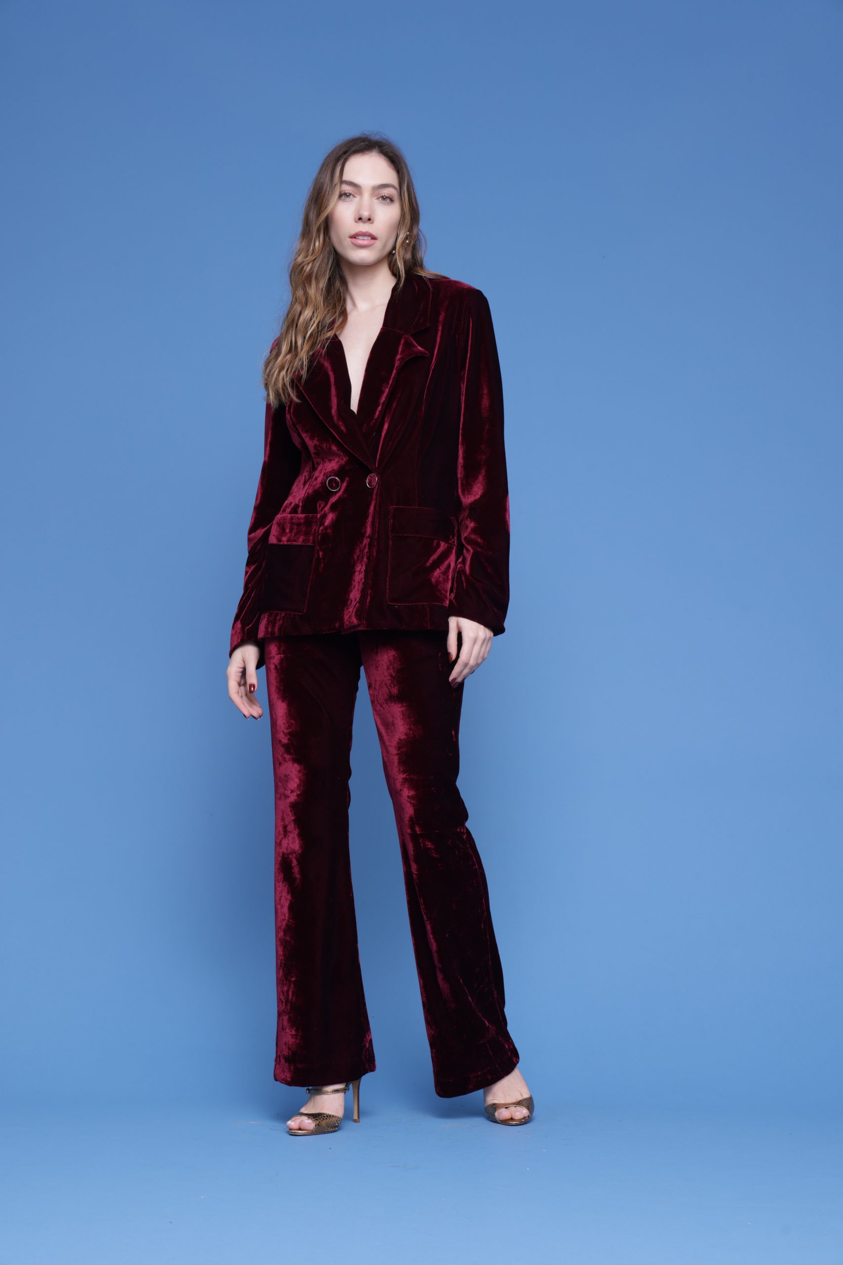 blazer de veludo oversized feminino