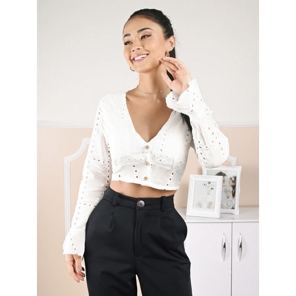 blusa farm manga longa lese
