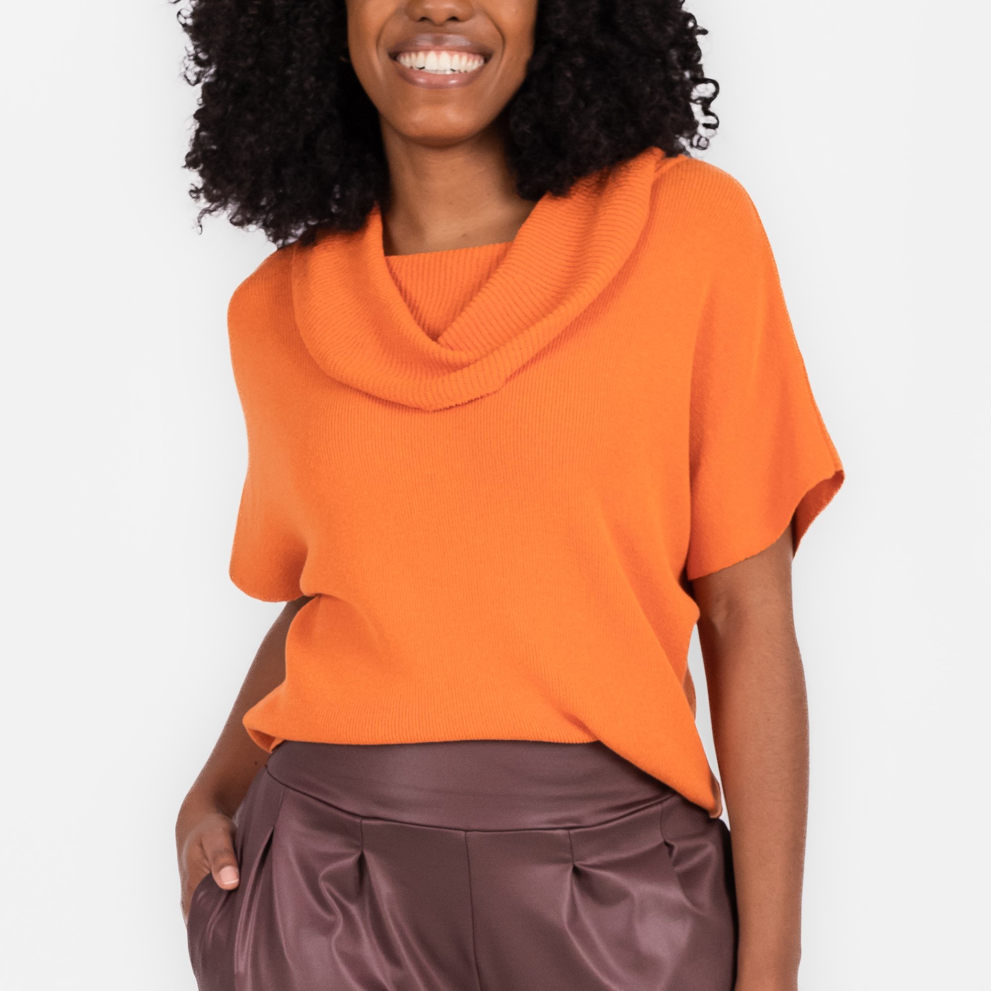 roupa festa cetim gola boba feminina