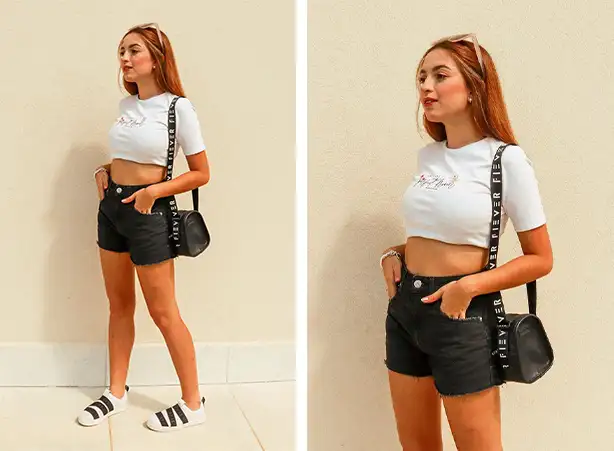 blusa para short preto