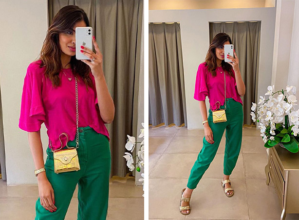 blusa verde escura combina com que calça