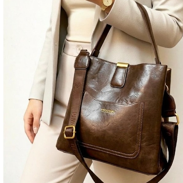 bolsa de couro legítimo preta