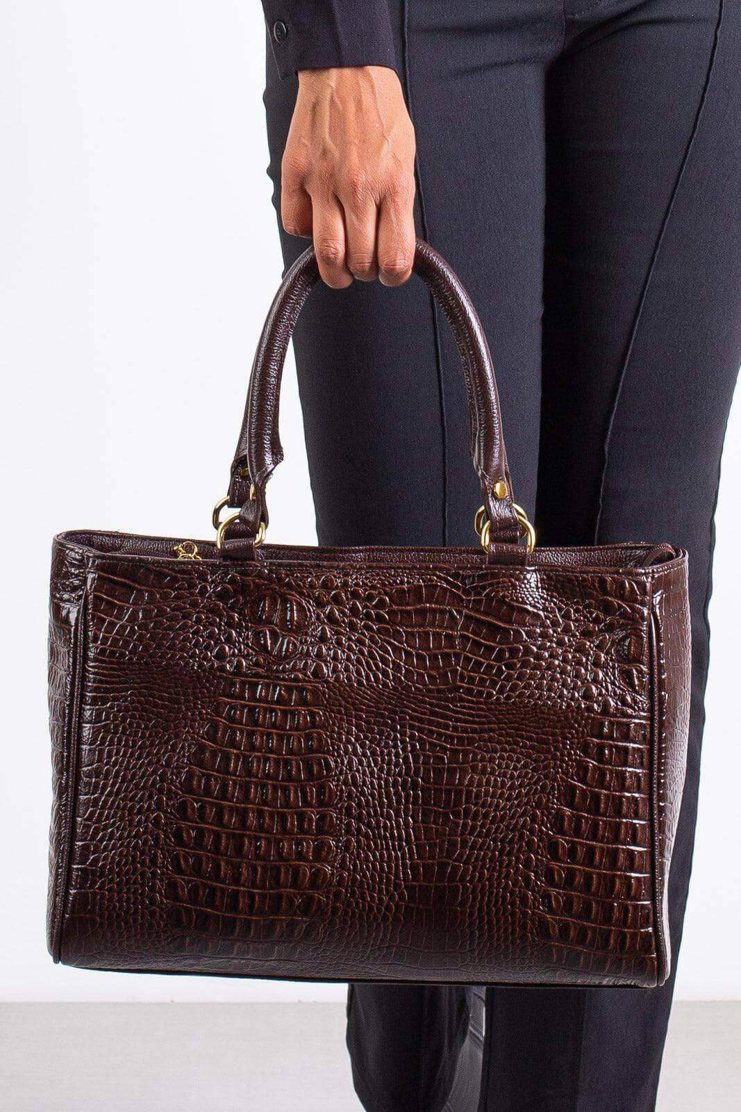 bolsa feminina couro croco