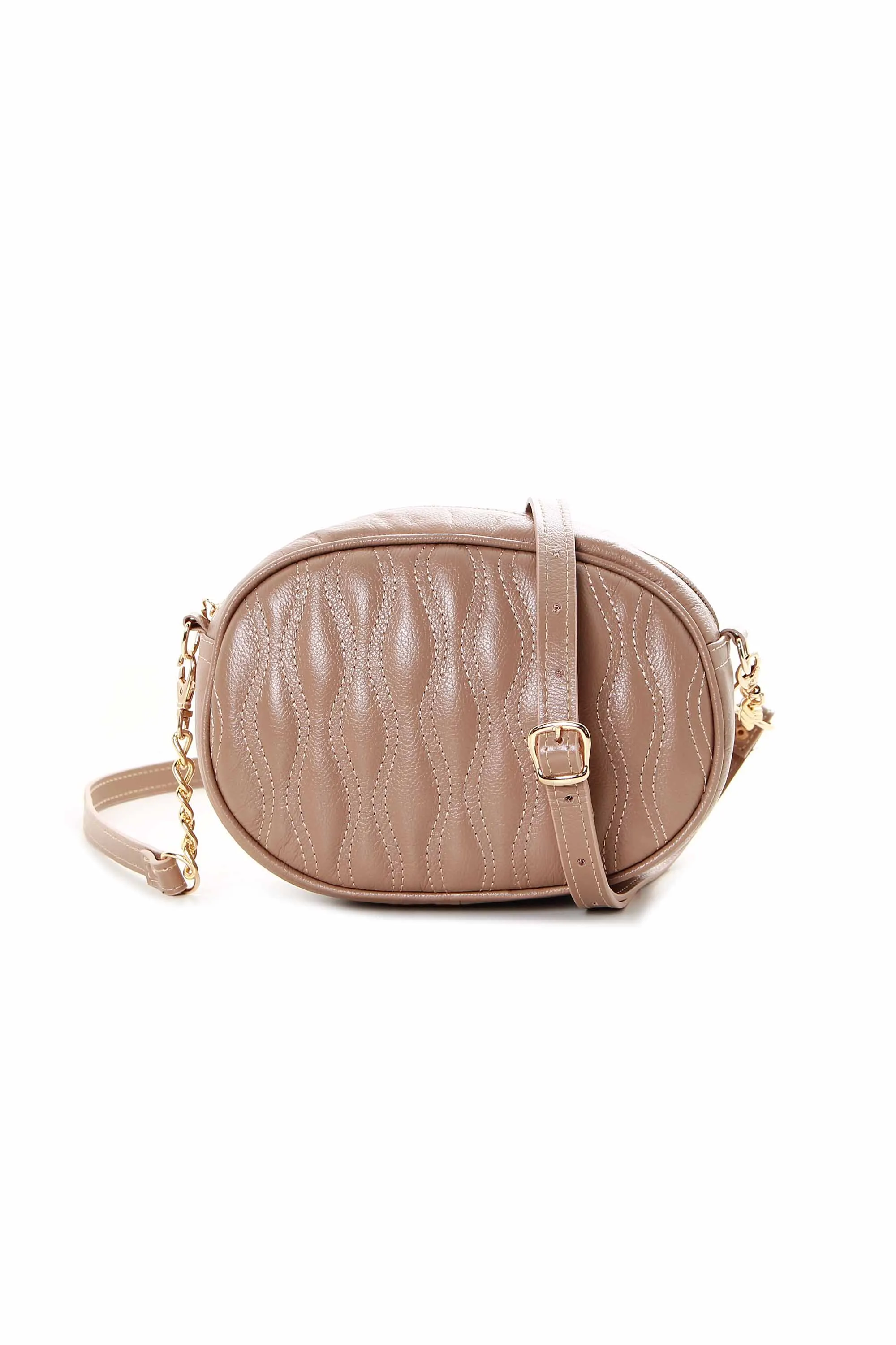 bolsa redonda de couro