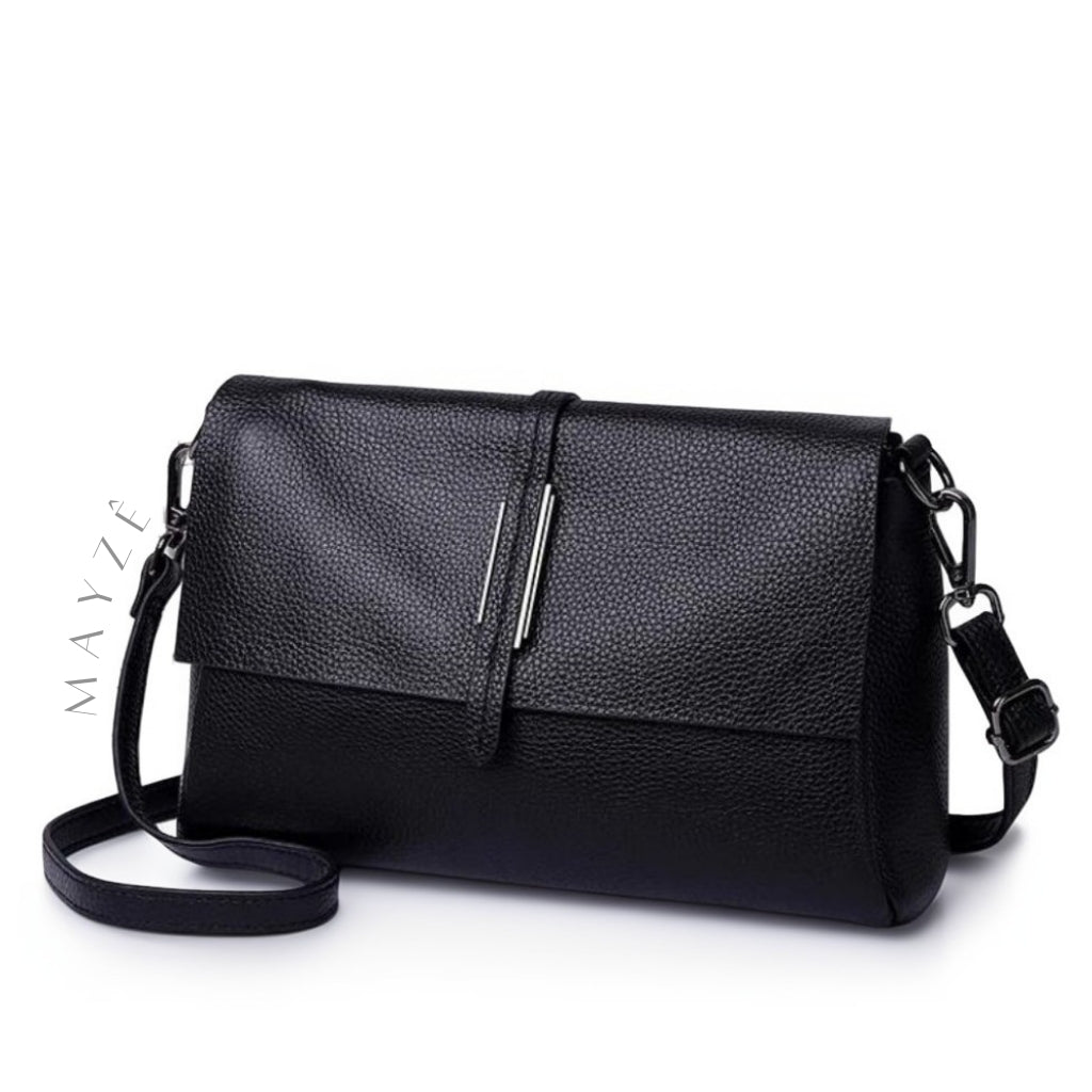 bolsa crossbody couro preta