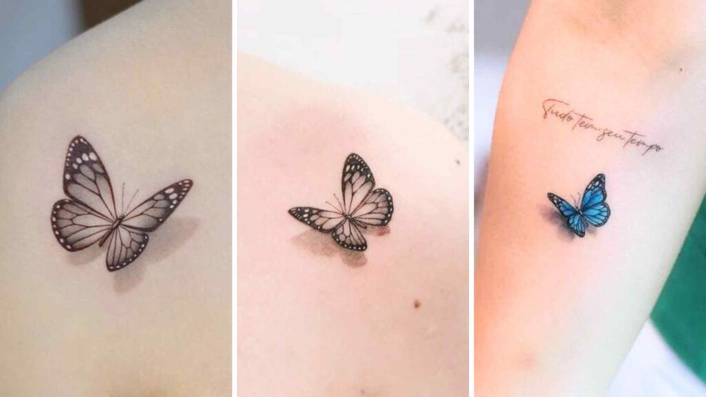 tatuagem borboleta minimalista