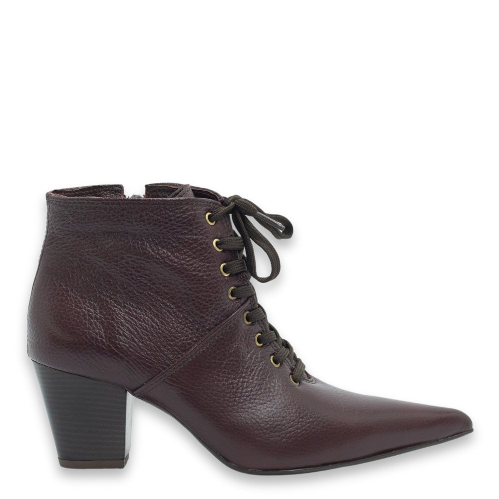 bota de amarração preta cano curto