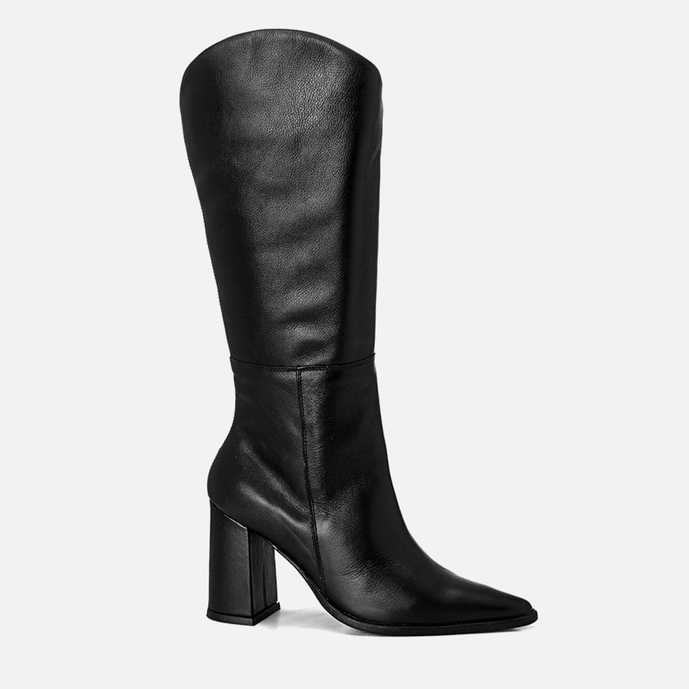 bota preta cano alto casual