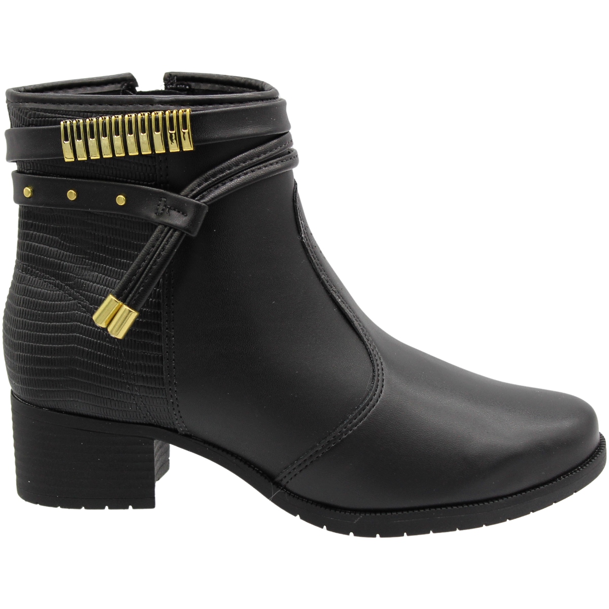 bota preta cano curto salto grosso