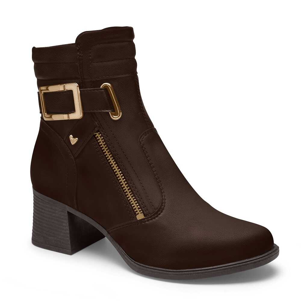 bota cano curto salto grosso bico quadrado