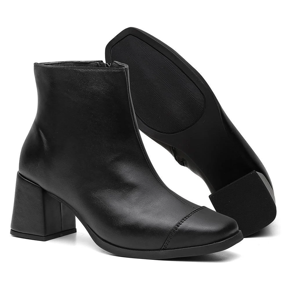 bota marrom cano curto salto grosso