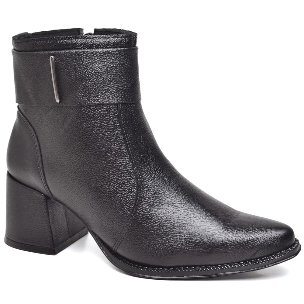 bota sintética cano curto salto grosso