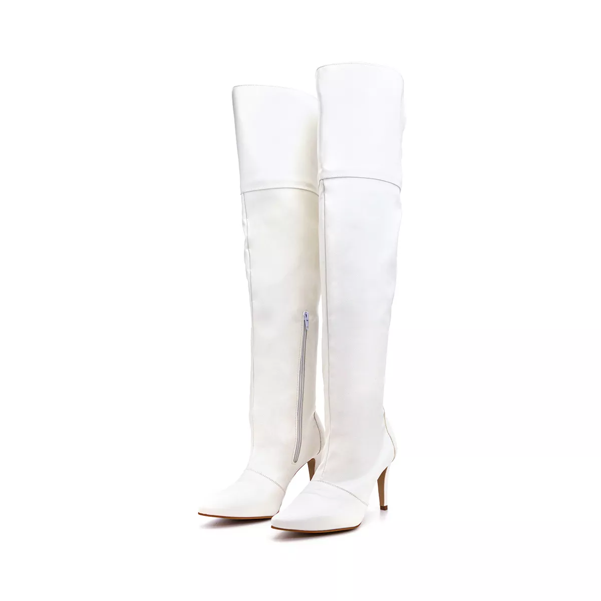 bota over knee couro