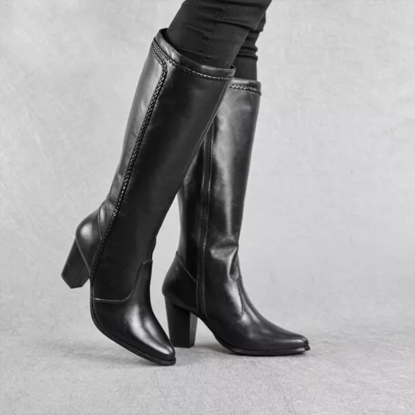 bota feminina cano longo bico fino