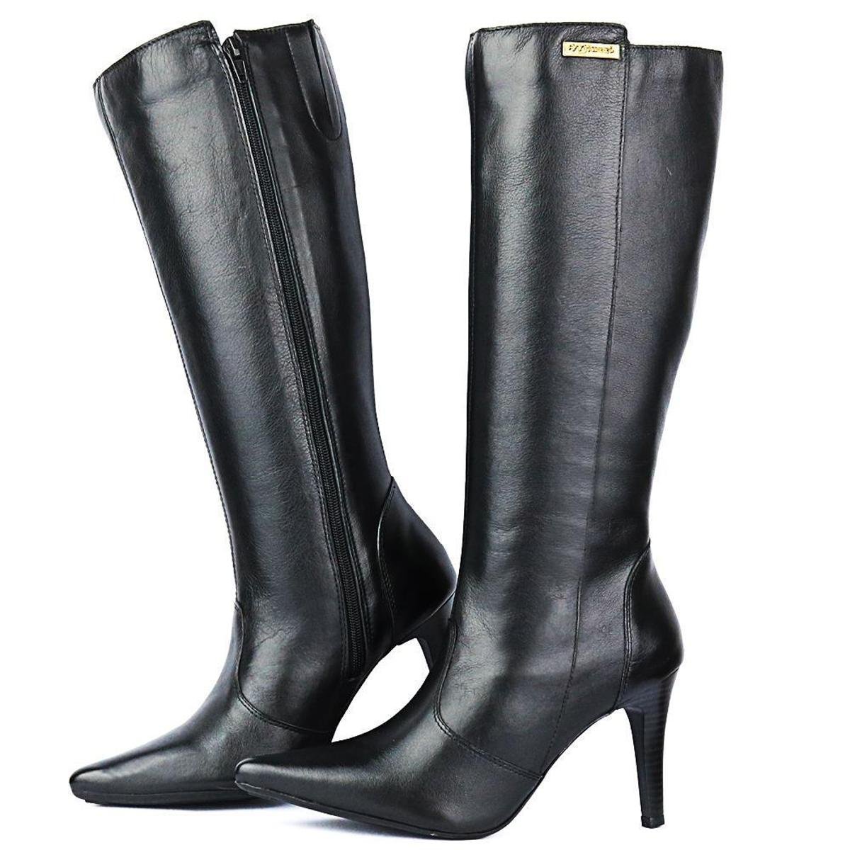 bota de salto agulha cano longo