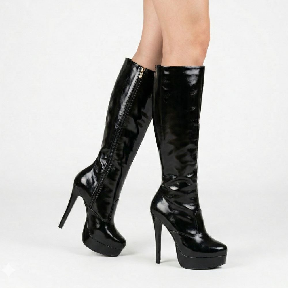 looks com bota cano longo salto fino