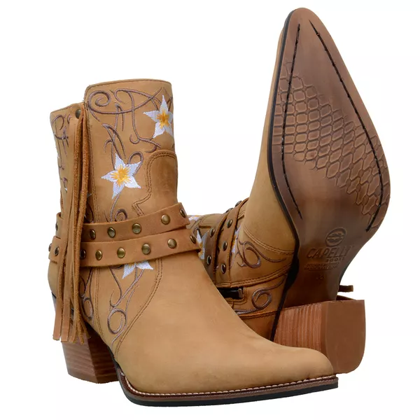 bota country feminina couro