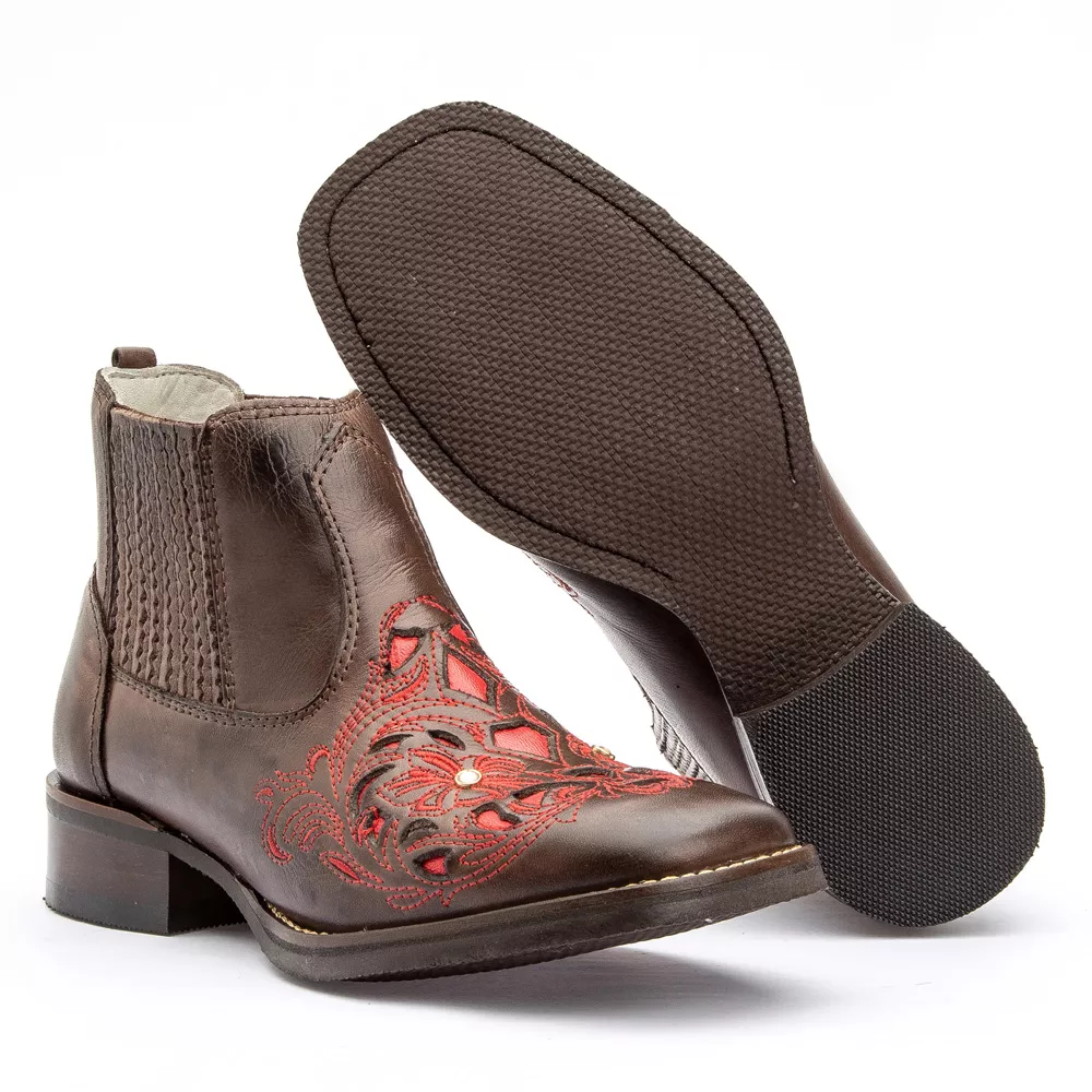 bota country feminina com bordado