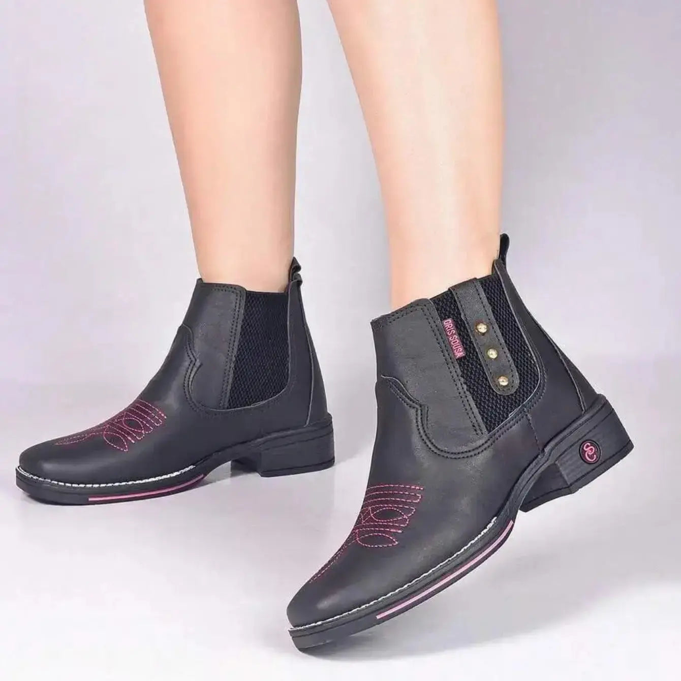 bota country feminina salto bloco