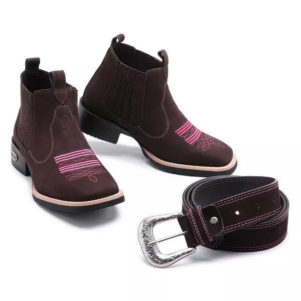 bota country feminina com bordado