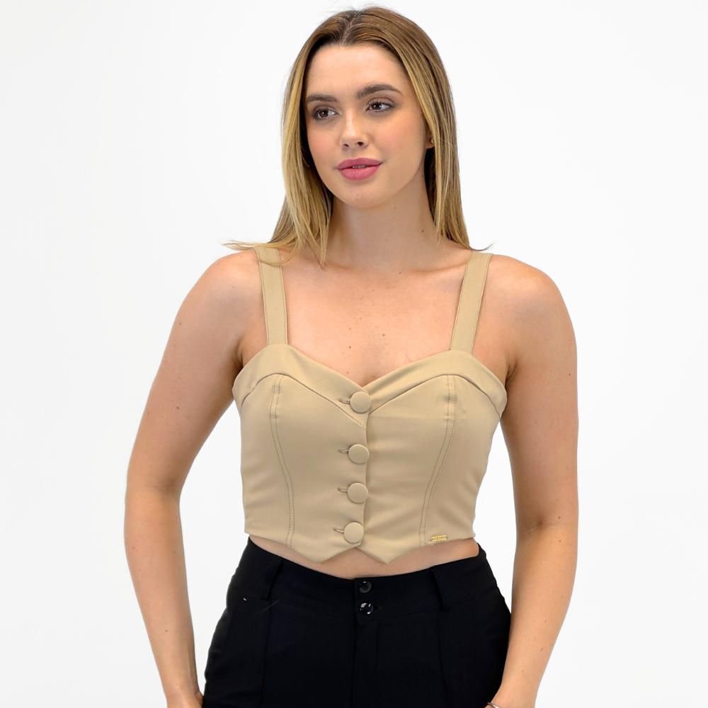 look com cropped e saia