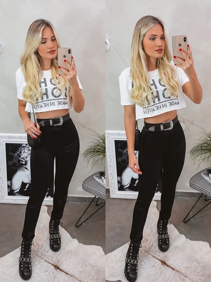 look com cropped e saia