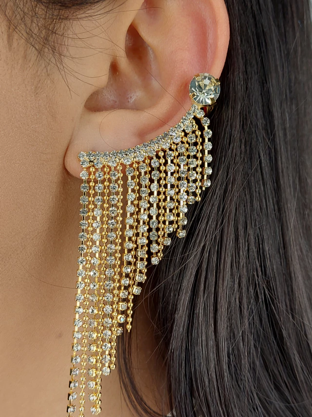 look com brinco de strass