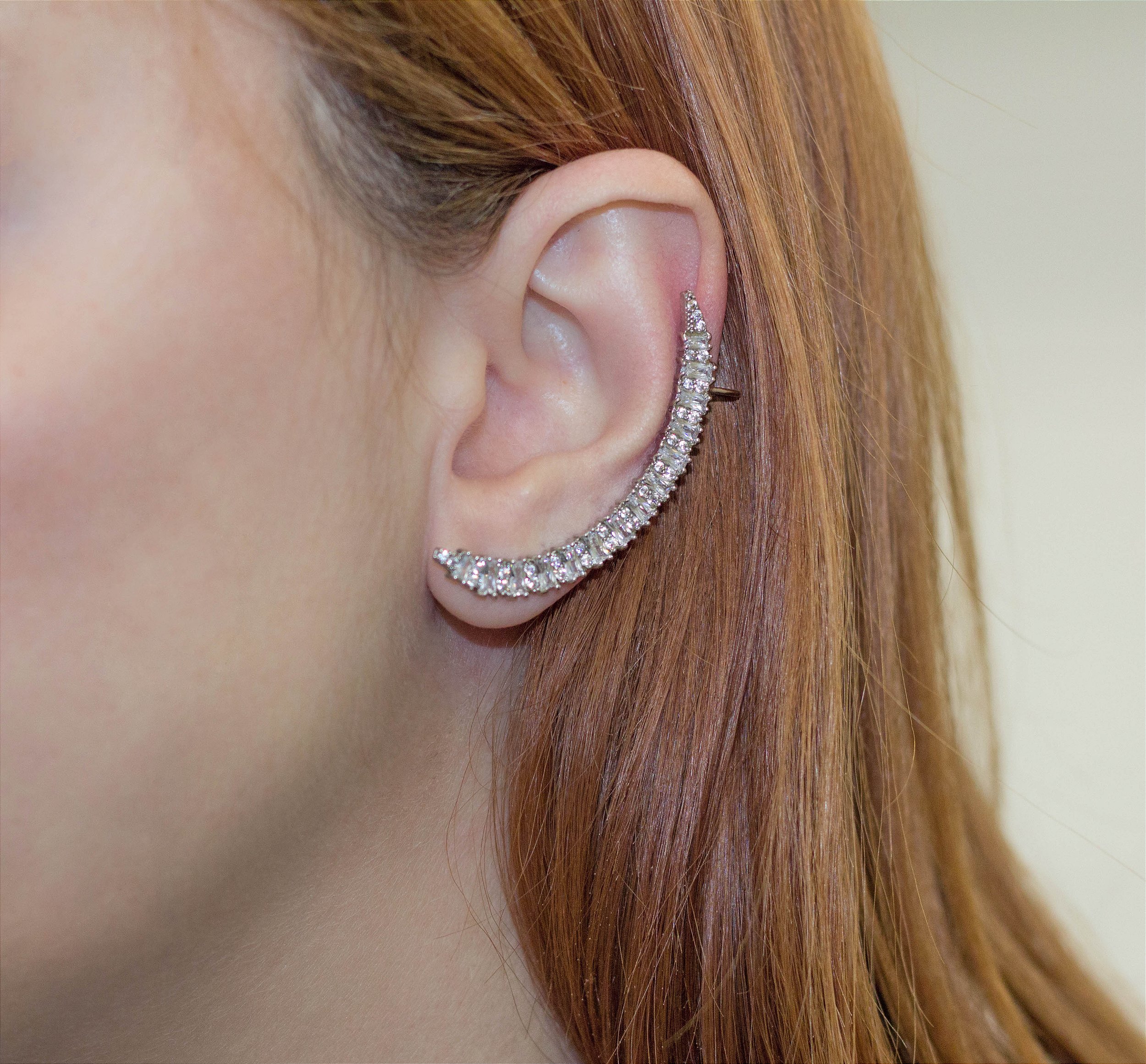 ear cuff de cristal feminino