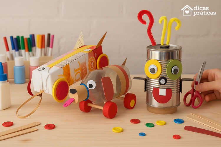 brinquedos educativos com garrafa pet