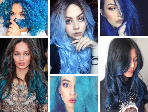 cabelo azul pastel