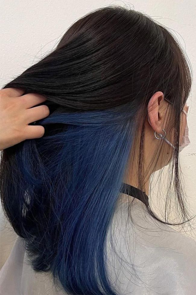 cabelo azul escuro
