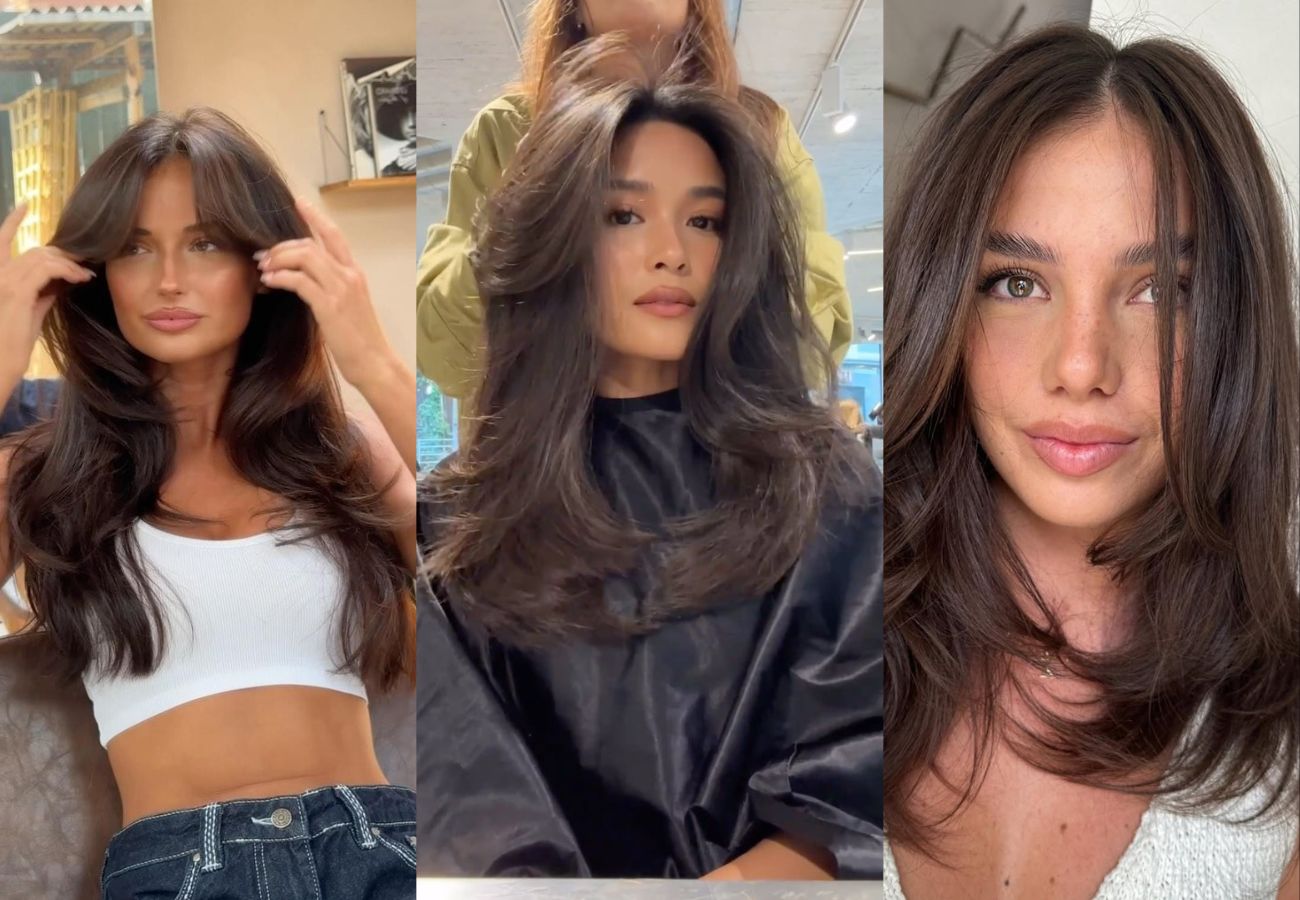 cabelo castanho iluminado