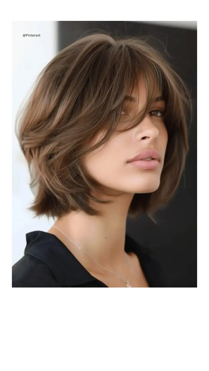 cabelo curto com franja cacheado