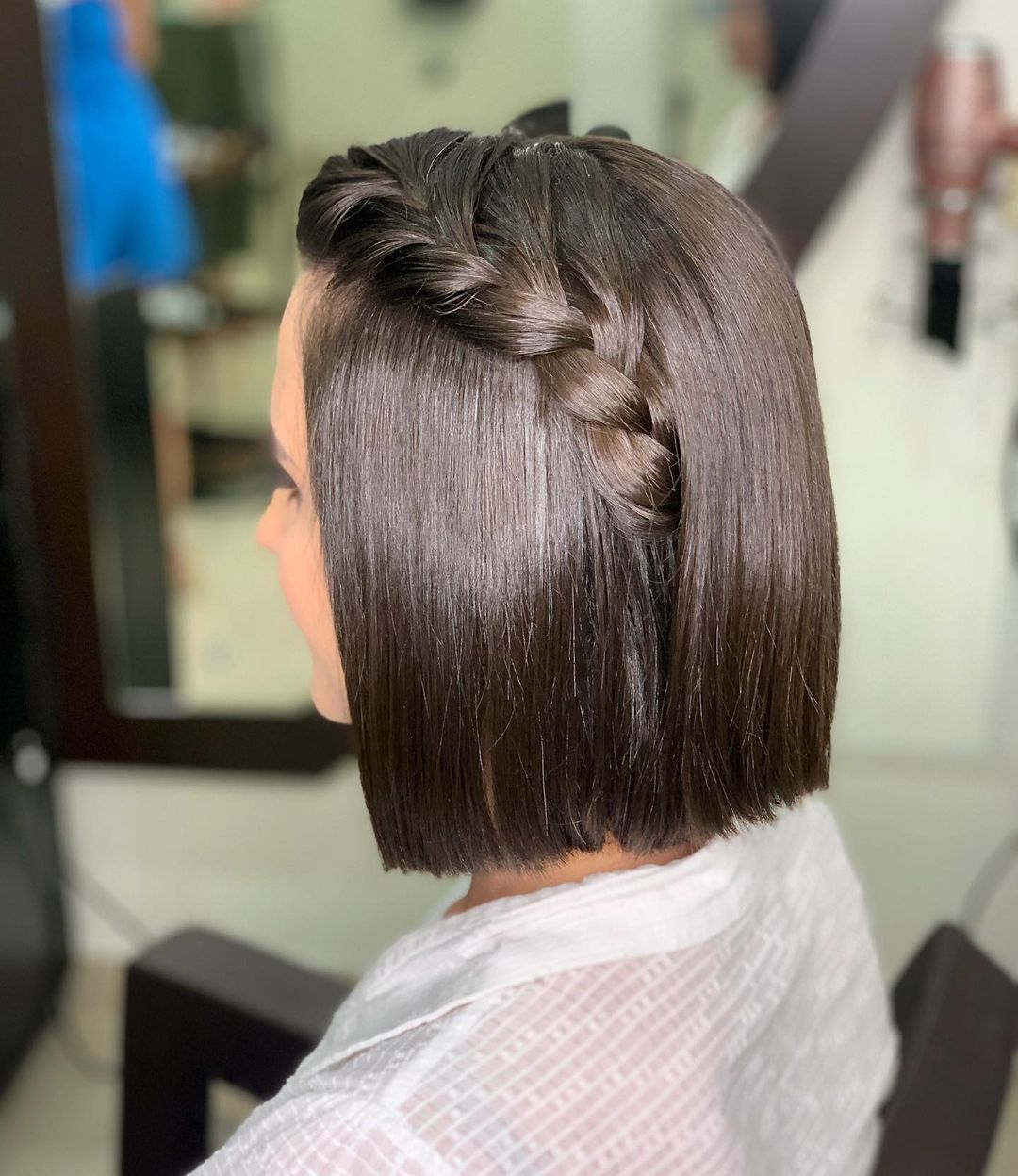 penteado curto liso para casamento