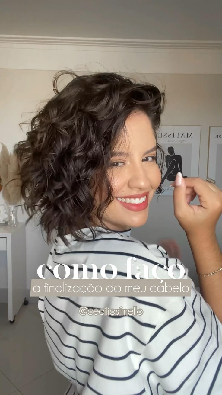 finalização para cabelo ondulado curto