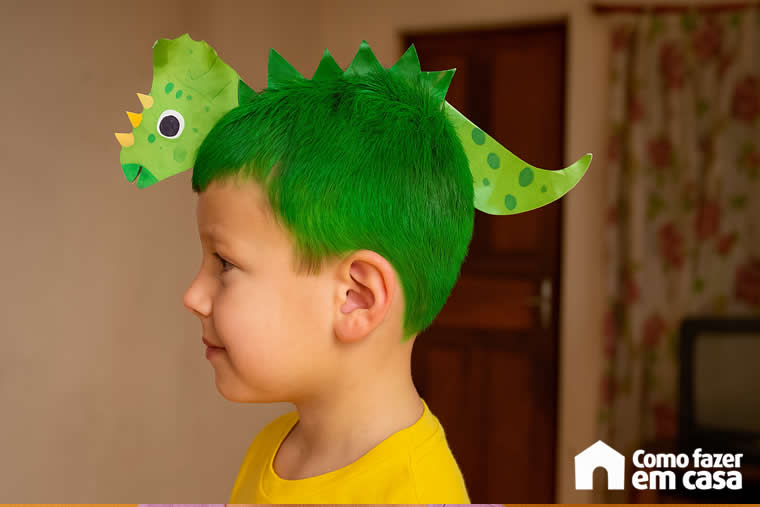 diy cabelo maluco dinossauro