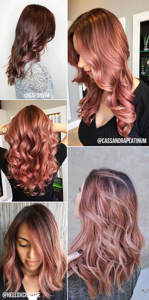 coloração rosé gold