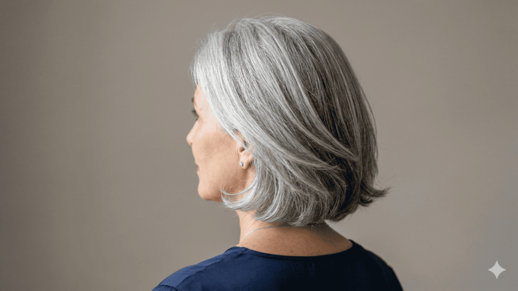 mechas em cabelo grisalho